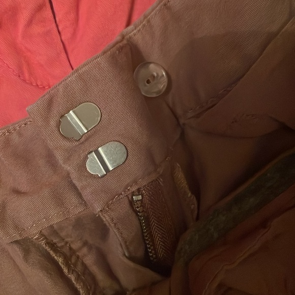 Loft, 2 pair cropped dress pants, brown and coral, size 12 - Picture 5 of 5